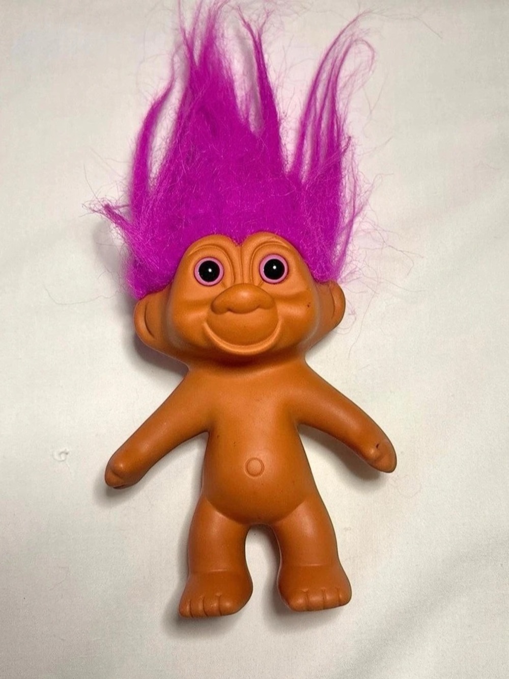 TNT Vintage 1991 Troll Doll with Purple Hair Troll Doll Pink Eyes